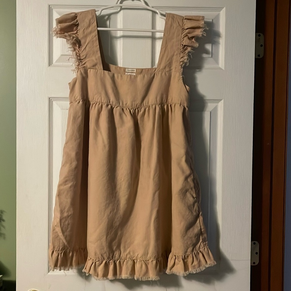 Aerie Babydoll Distressed Dress with pockets